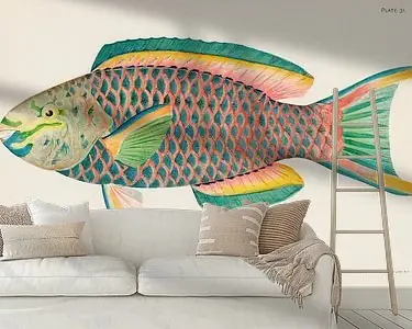 Bezpieczna płatność Zeldzame Antieke Tropische Vissen Koningin Papegaai, Henry Baldwin