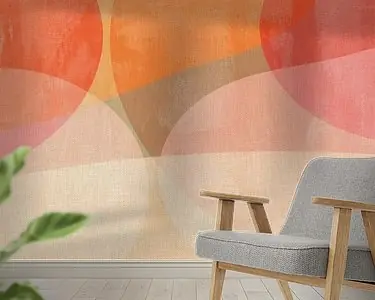 Abstracte organische vormen in roze, oranje, rood en beige Tylko dziś