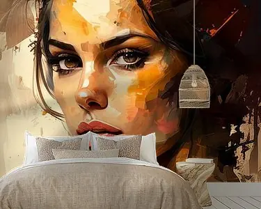 Abstract portret in aardetinten Ekspresowa dostawa