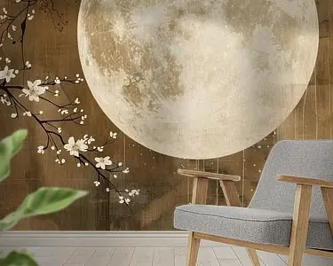 Bloesem bij volle maan, Japandi stijl Oferta limitowana