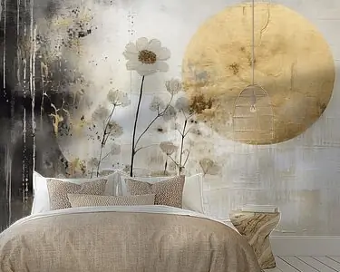 Tylko dziś Landschap met gouden accenten in collage stijl