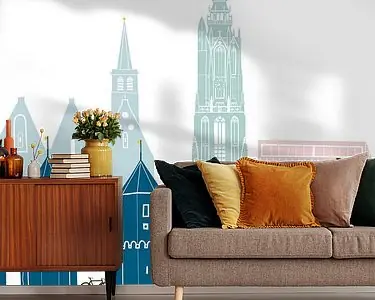 Skyline illustratie stad Amersfoort in kleur Tani