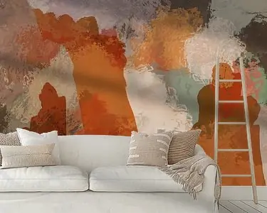 Wysoka jakość Warme abstracties in pasteltinten. Moderne abstracte kunst V