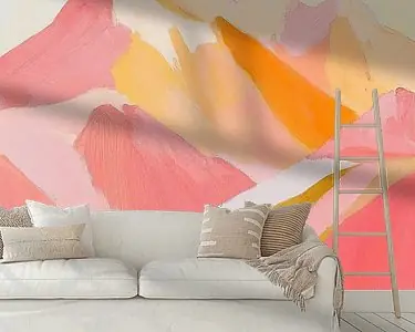 Bergen minimalistisch pastel natuur roze Nowość