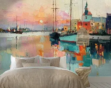 Darmowa dostawa Oude haven bij zonsondergang - Impressionisme