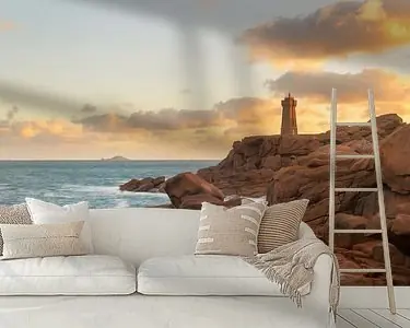 Ostatnia szansa Zonsopkomst bij vuurtoren Le Phare Mean Ruz, Ploumanac'h