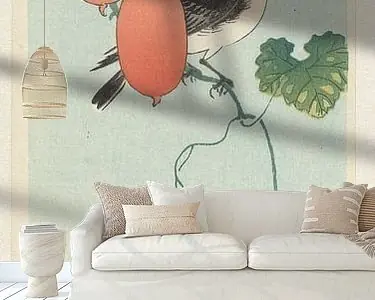 Nowość Zangvogel in komkommerplant, Ohara Koson