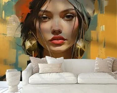 Kleurrijk portret in moderne popart stijl Oryginalny