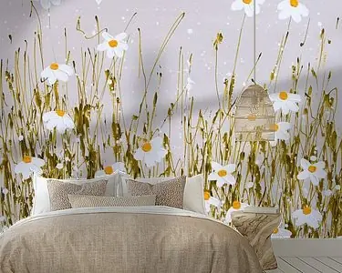 Autentyczny Schilderij bloemenveld \\/ bloemen madeliefjes