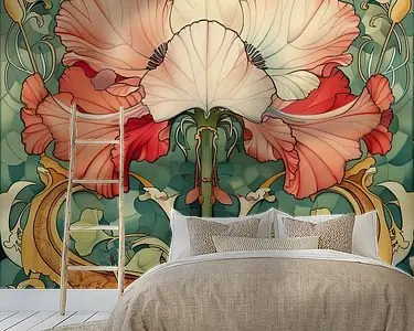 Lelie bloem in Jungendstil stijl muur decoratie Wyprzedaż