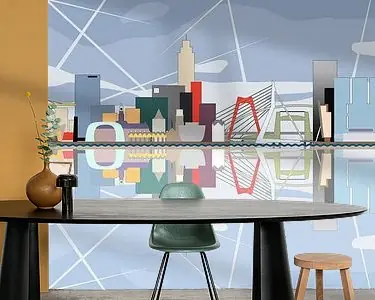 Oferta limitowana De Rotterdamse Skyline, weerspiegeld in de Maas