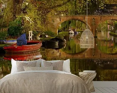 Oudegracht in Utrecht met Geertebrug Szybka dostawa