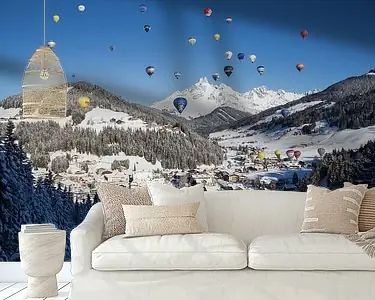 Heteluchtballons in de bergen Darmowa dostawa