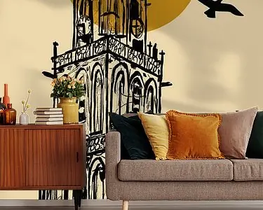 Martinitoren Groningen met vogels Bezpieczna płatność