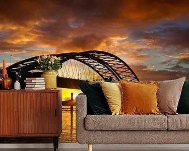 Zonsopkomst bij de Van Brienenoordbrug te Rotterdam Kup teraz