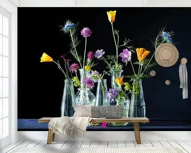 Funky Flowers in Black Zamów teraz