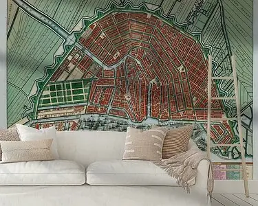 Amsterdam Oude kaart Plattegrond van Amsterdam1725 Ekspresowa dostawa