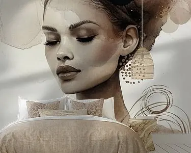 Autentyczny Modern en chic portret in aardetinten, aquarel