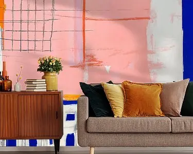 Oferta Contemporary abstract in pastel en warme kleuren