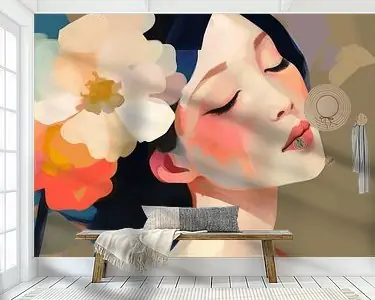 Tylko dziś Kleurrijk modern portret met bloemen