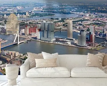 Luchtfoto Wilhelminapier Rotterdam Wysoka jakość