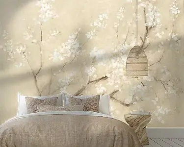 Premium Witte kersenbloesems ik linnen gewas, Danhui Nai