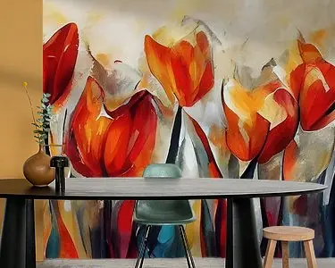 Tulpen in vrolijke kleuren Oryginalny