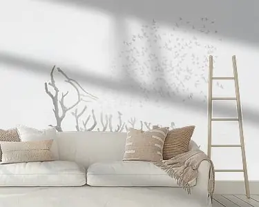 Bezpieczna płatność Roodkapje in Betoverd Bos met Wolf Silhouet - Mystiek en Magisch Wanddecor