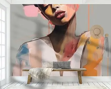 Modern en abstract geïllustreerd portret Oferta