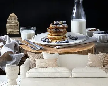 American pancakes met blauwe bessen Ekspresowa dostawa