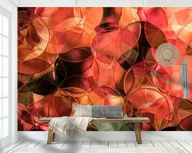 Nowość stilleven van koraal kleurige rozen, abstract