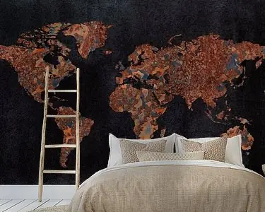 Promocja Wereldkaart | Roest in drie structuren