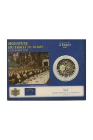2 Euro Luxemburg 2007 Verdrag van Rome Bu in Coincard Szybka dostawa