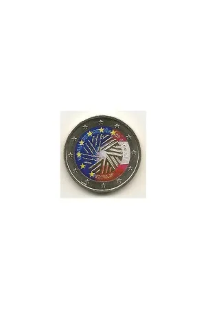 2 Euro Letland 2015 Voorzitter Eugekleurd Oryginalny