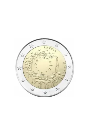 2 Euro Letland 2015 Europese Vlag Unc Oferta