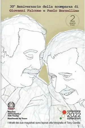 2 euro Italië 2022 'Falcone & Borsellino' FDC in Coincard Bezpieczna płatność
