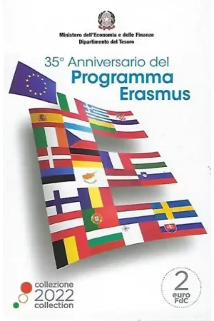 2 Euro Italië 2022 'Erasmus-Programma' Fdc in coincard Ekspresowa dostawa