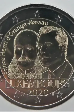 Zamów teraz 2 Euro Luxemburg 2020 200-ste geboortejaar Prins Hendrik Unc met muntteken Servaas