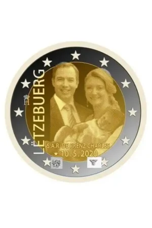 Niska cena 2 Euro Luxemburg 2020 'Geboorte prins Charles' UncFotoprint