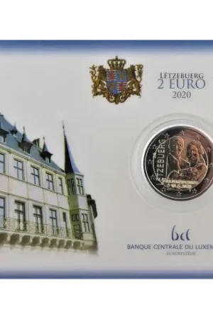 Wyprzedaż 2 Euro Luxemburg 2020 'Geboorte prins Charles' Bu in coincard Muntteken Servaas
