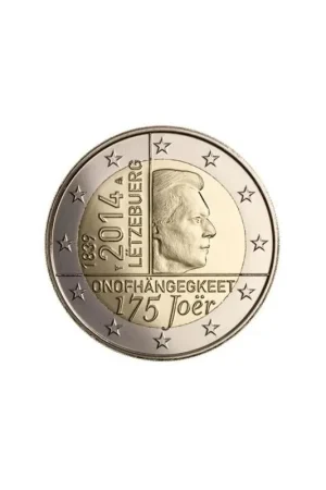 Ekspresowa dostawa 2 Euro Luxemburg 2014 175 jaar onafhankeliljkheid UNC