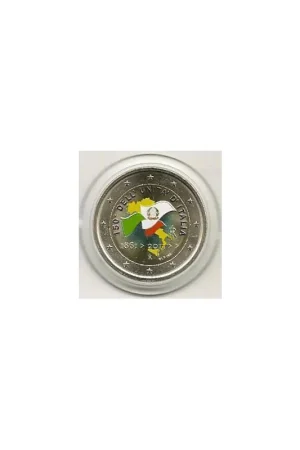 Oryginalny 2 Euro Italië 2011 150 jaar Republiek gekleurd 133/7