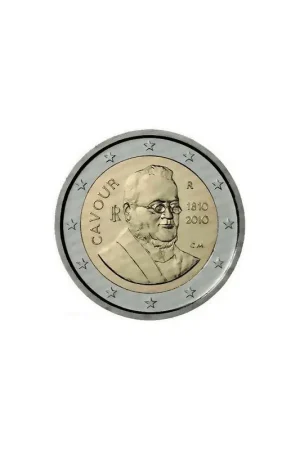 Autentyczny 2 Euro Italië 2010 Graaf van Cavour