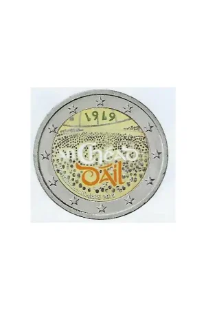 Zwrot pieniędzy 2 euro Ierland 2019 Dail Eireann Gekleurd Muntmanifestatie 21-9-2019