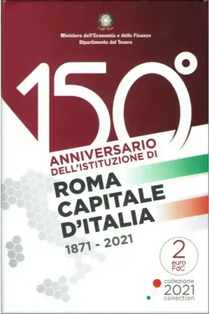 2 euro Italië 2021 'Hoofdstad Rome' FDC in coincard Zwrot pieniędzy