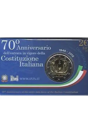 2 Euro Italië 2018 70 jaar Italiaanse Grondwet in FDC Coincard Zamów teraz