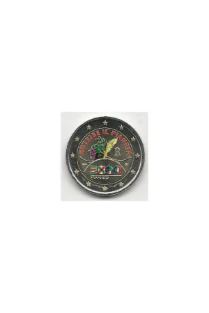 2 Euro Italië 2015 Expo Gekleurd Popularny