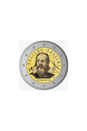 Zwrot pieniędzy 2 Euro Italië 2014 Galileo Galilei Unc