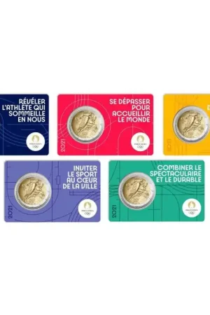 Szybka dostawa 2 euro Frankrijk 2021 'Olympics' Bu in coincard (serie van 5 stuks)
