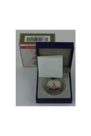 2 Euro Frankrijk 2014 'Wereld anti-aids dag' Proof Autentyczny